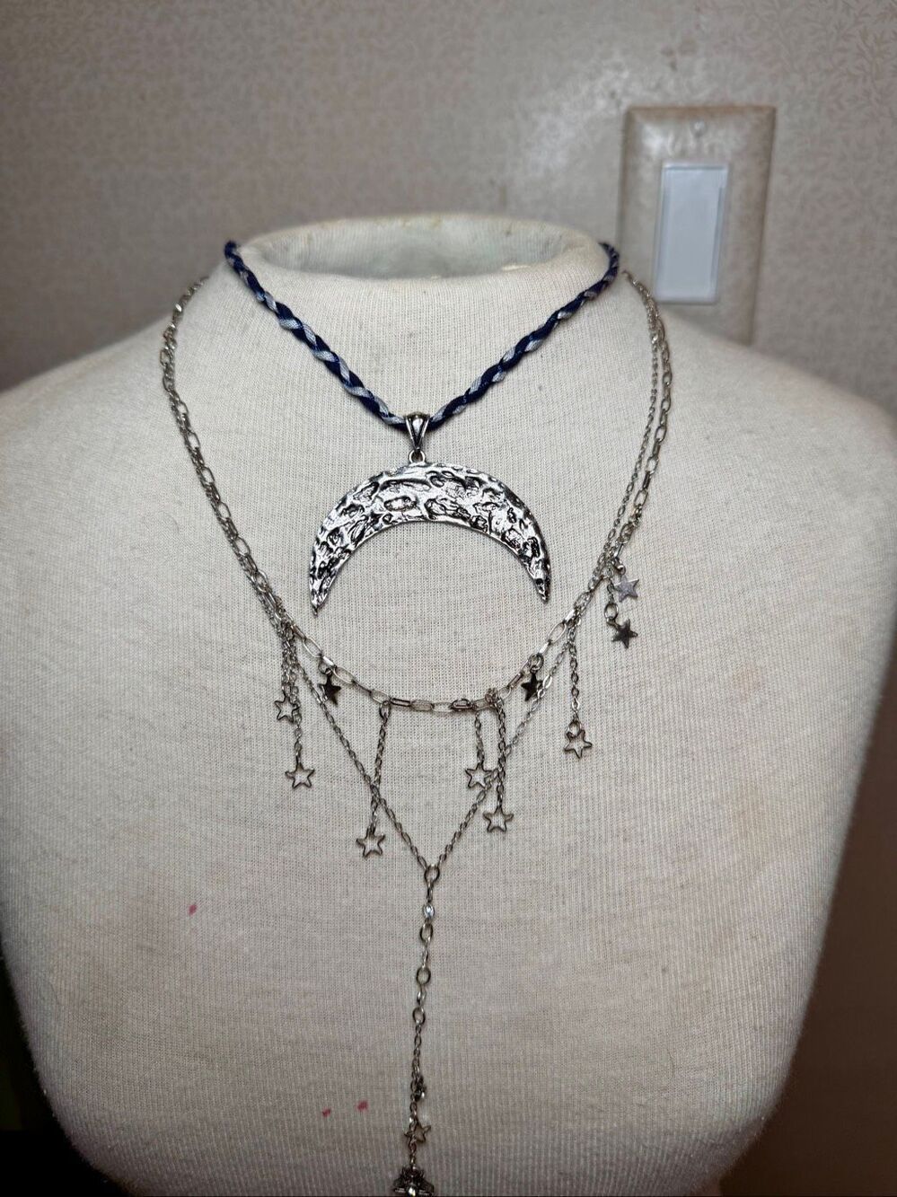 NWOT Free People layered moon and stars necklace